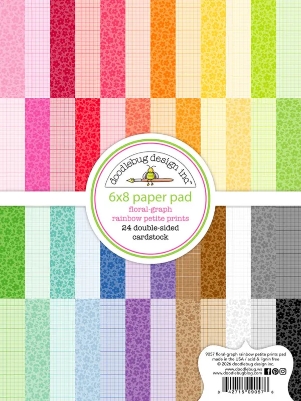 Doodlebug Design - Floral-Graph Rainbow Petite Prints Paper Pad 6x8"
