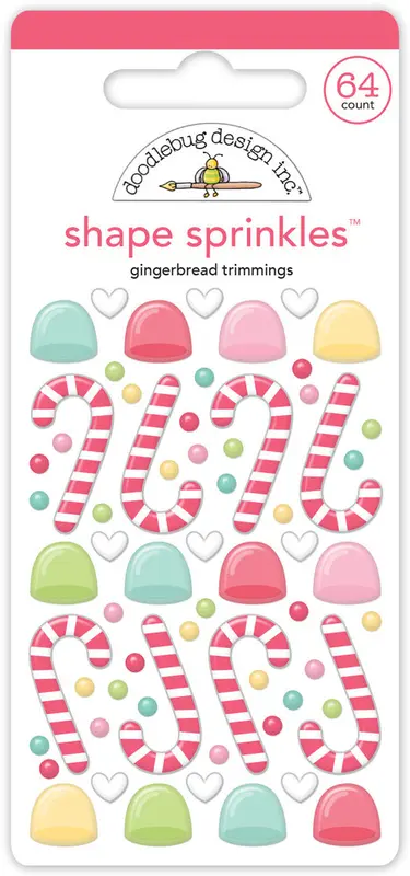 Doodlebug Design - Gingerbread Trimmings Shape Sprinkles
