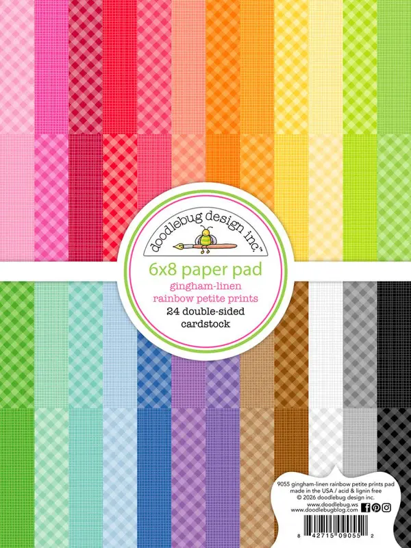 Doodlebug Design - Gingham-Linen Rainbow Petite Prints Paper Pad 6x8"