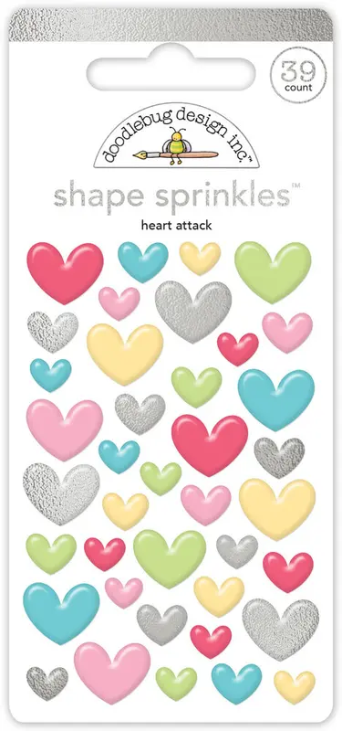 Doodlebug Design - Happy Healing Heart Attack Shape Sprinkles