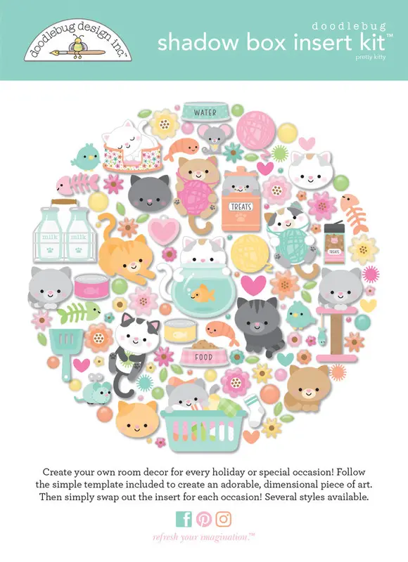Doodlebug Design - Pretty Kitty Shadow Box Kit