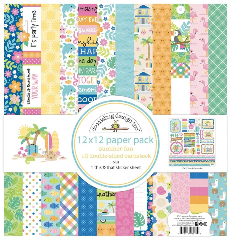 Doodlebug Design - Summer Fun Paper Pack 12x12"
