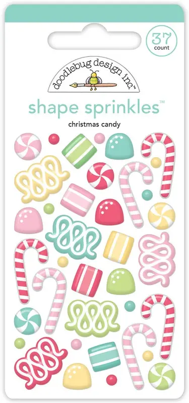 Doodlebug Design - Tinsel Time Christmas Candy Shape Sprinkles