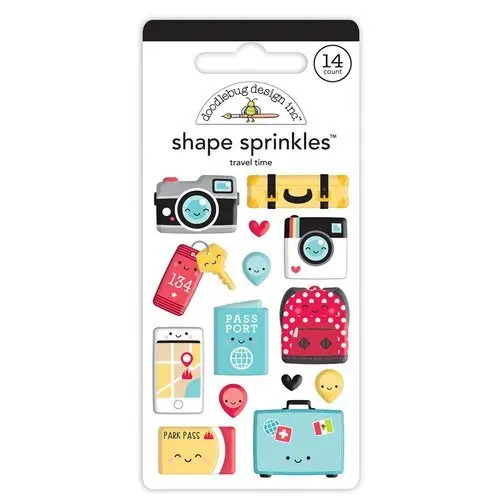Doodlebug Design - Travel Time Shape Sprinkles (14pcs)