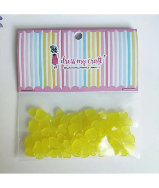 Dress My Craft - Droplets Heart Pastel Yellow Assorted (8gr)