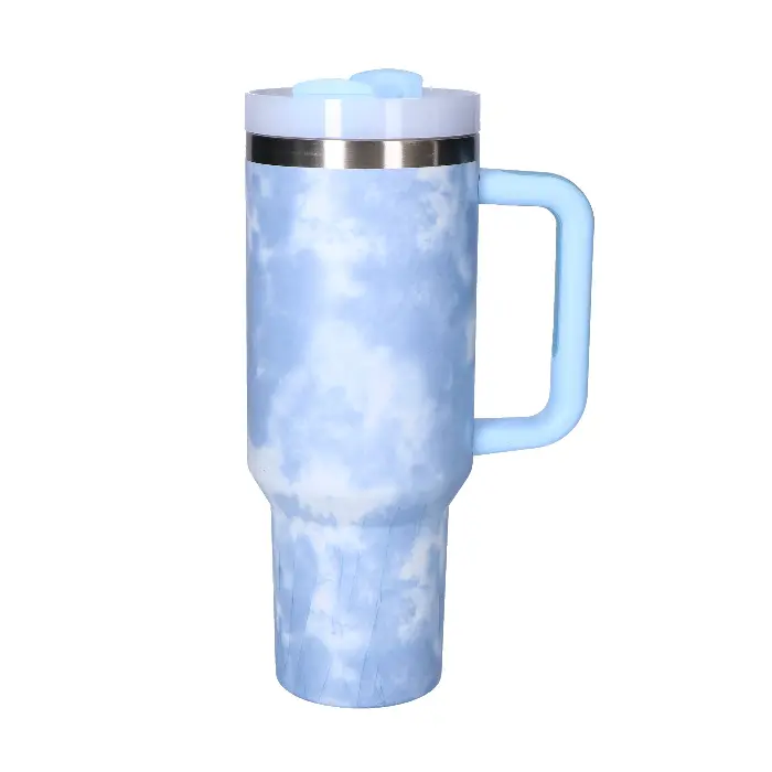 Drinkbeker to go marmer blauw 1200ml