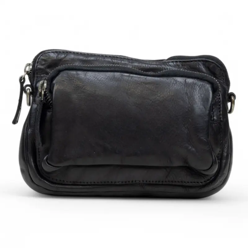 DSTRCT Leather Bag Harrington Road Crossover Small Black