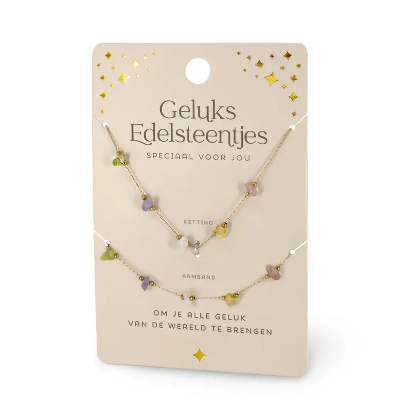 Edelsteen - Ketting - Geluksedelstenen (set)
