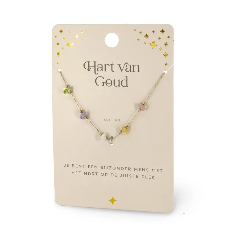 Edelsteen - Ketting - Hart van goud