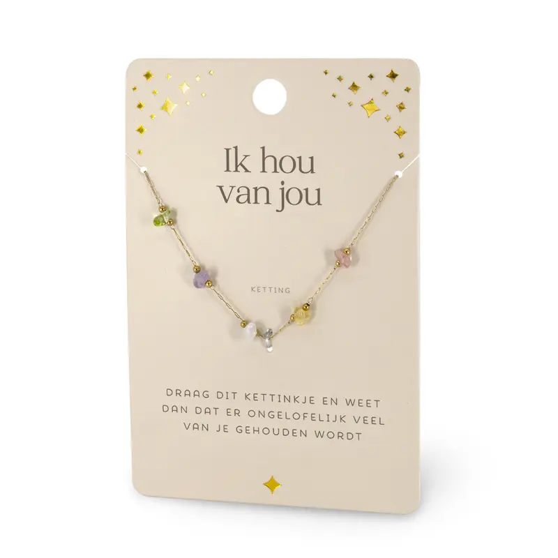 Edelsteen - Ketting - Ik hou van jou