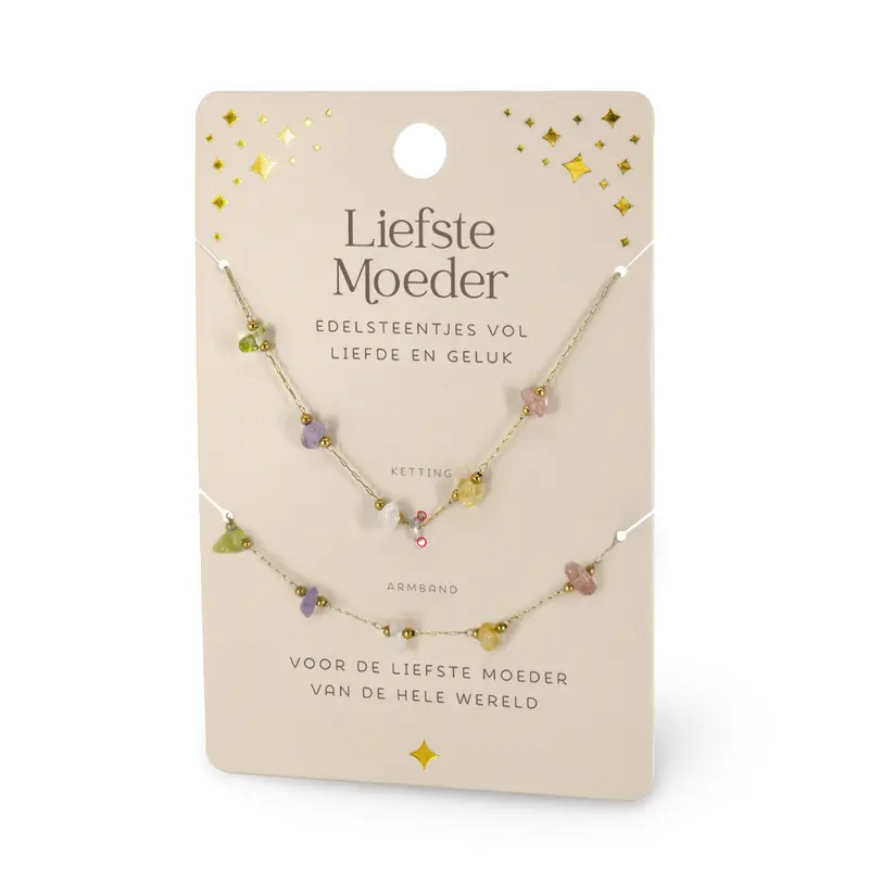 Edelsteen - Ketting - Moeder (set)
