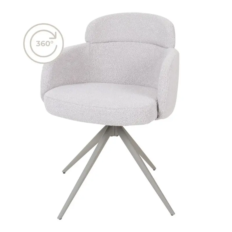 Eetkamerstoel Chase – Bouclé – Naturel