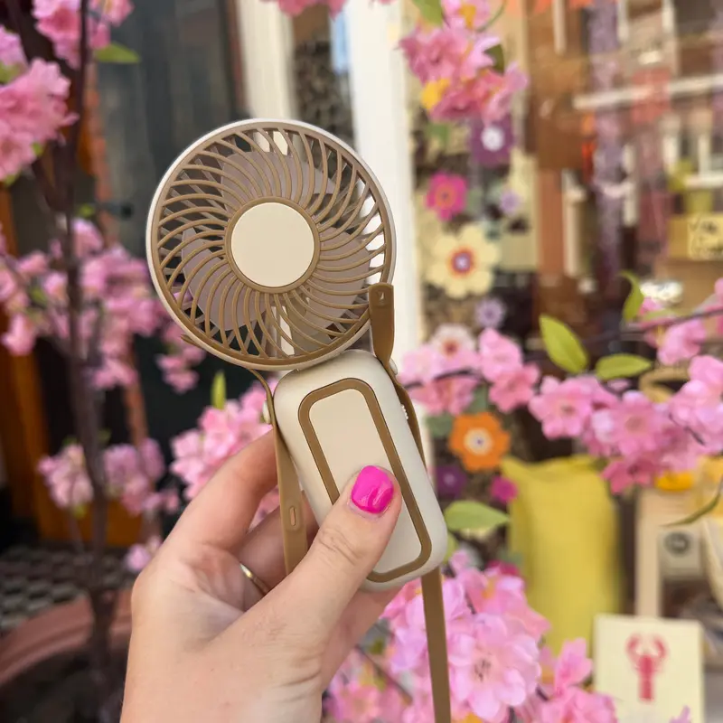 Elektrische mini waaier - Beige/taupe