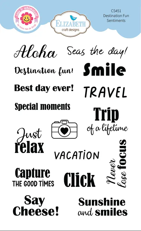Elizabeth Craft Designs - Destination Fun Stamp Sentiments