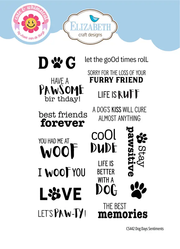 Elizabeth Craft Designs - Dog Days Stamps Dog Days Sentiments