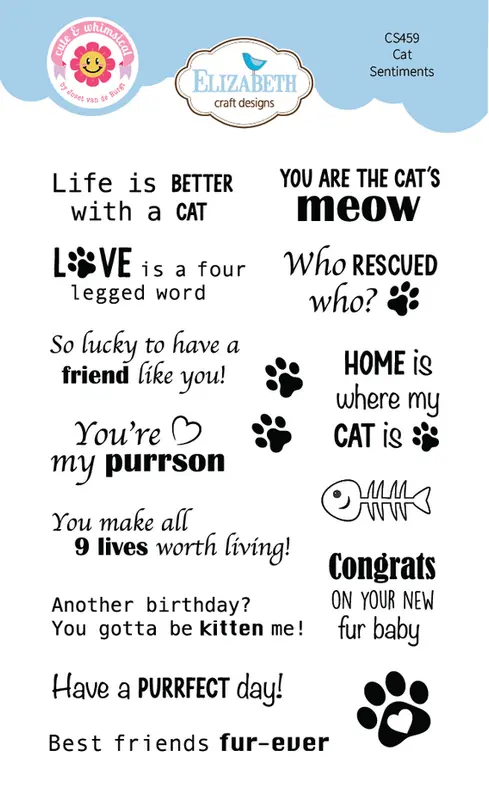 Elizabeth Craft Designs - Meet the Cats Stamps Cat Sentiments