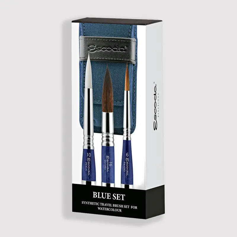 Escoda Blue Synthetic travel brush set 1271