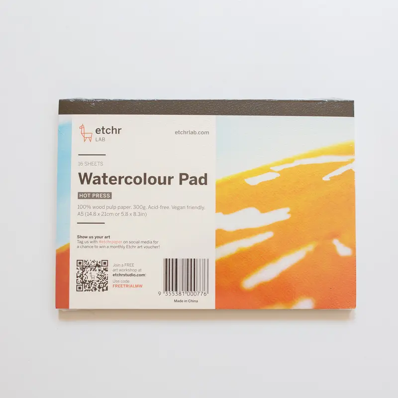 Etchr A5 Paper Block Wood Pulp (Hot Press)