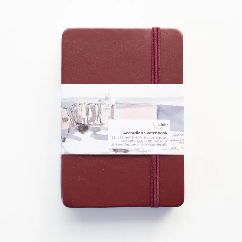 Etchr Small Accordion Sketchbook Cold Pressed 9,5x14,5cm