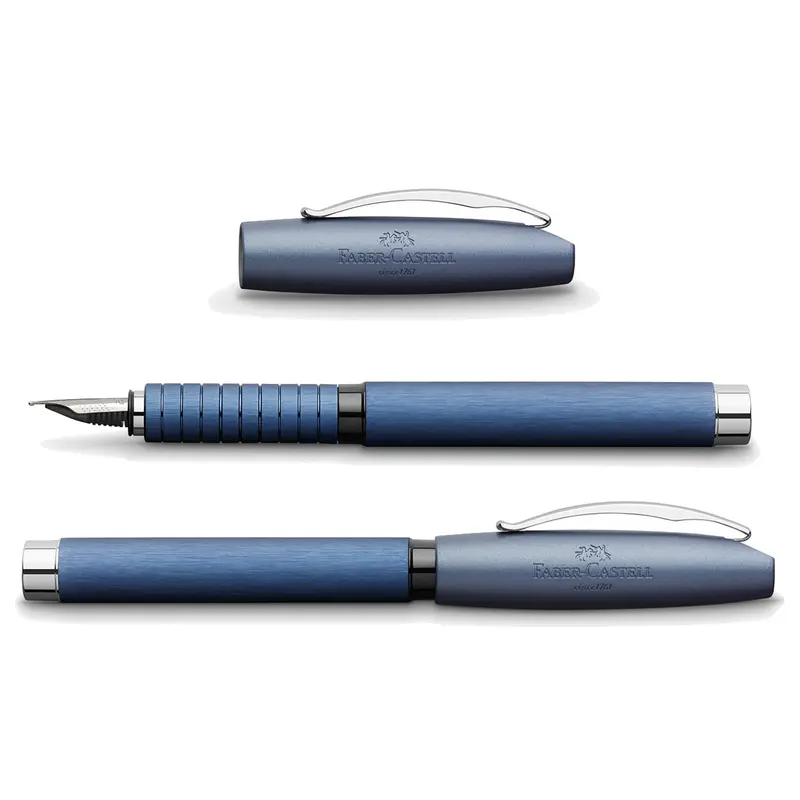 Faber-Castell Essentio Aluminium blauw vulpen