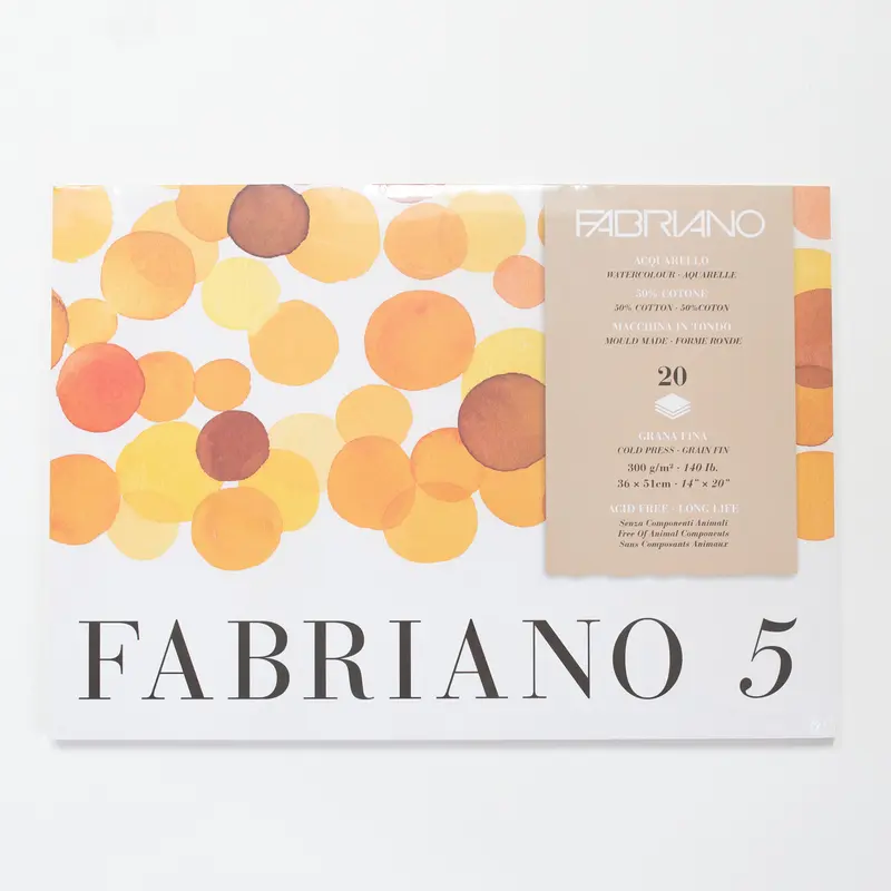 Fabriano 5 aquarelblok 20 vellen 300gr /m² 36x51cm