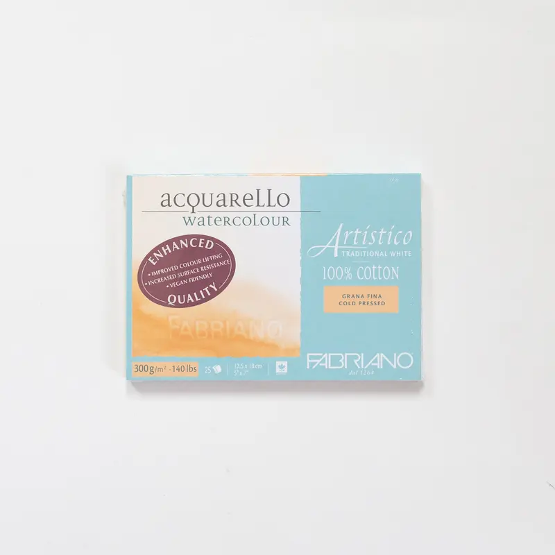 Fabriano Artistico Traditional White 300gr 25 vellen 12x18cm Cold pressed