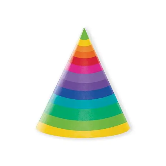 Feesthoedjes regenboog (8st.)