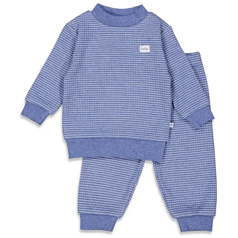 Feetje Pyjama wafel - Blue melange (maat 56 t/m 86)