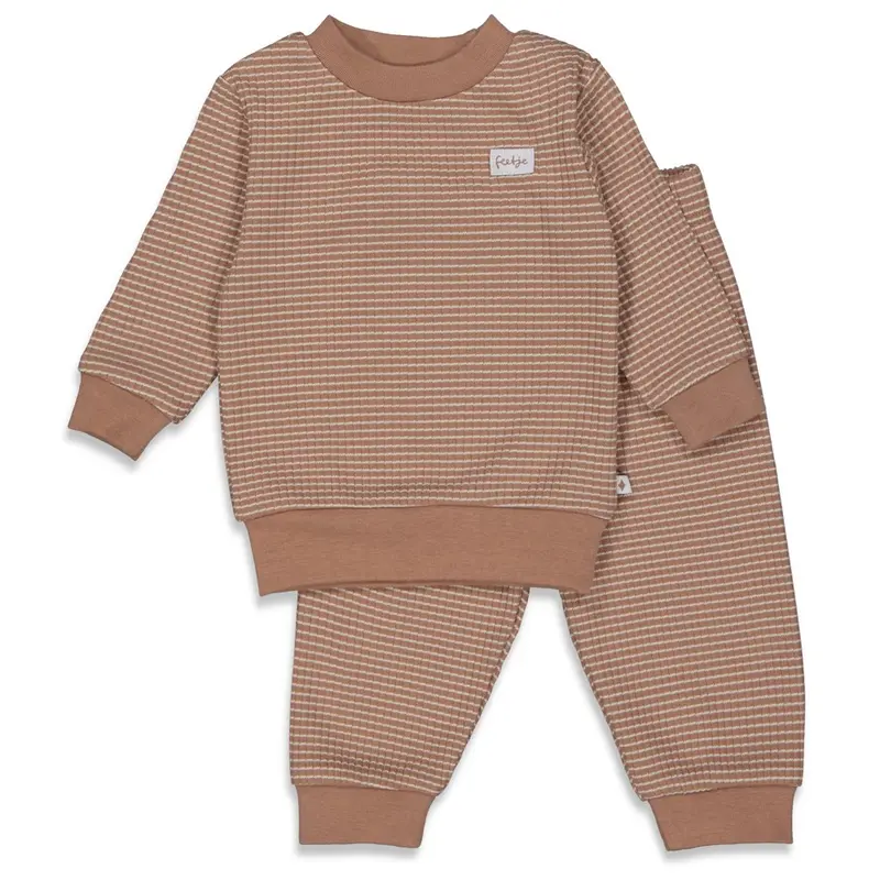 Feetje Pyjama wafel - Bruin (maat 56 t/m 86)