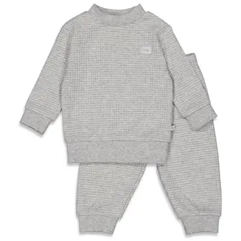 Feetje Pyjama wafel - Grijs melange (maat 56 t/m 86)