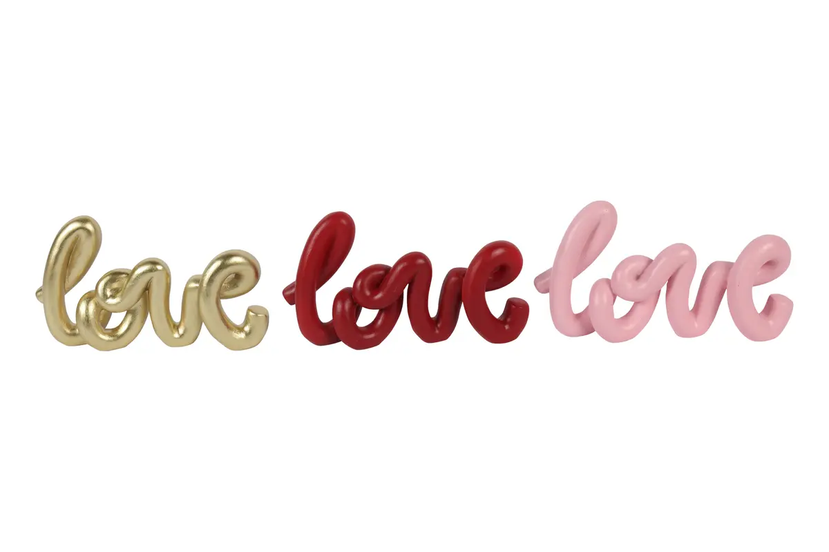 Figuur Love a3 rood/goud/roze - L19B4H11CM
