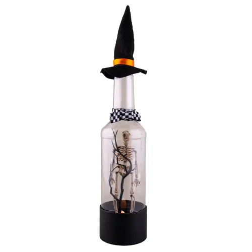 Fles Halloween mini landschap met lampje