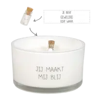 Flessenpost Kaars - Jij Maakt Mij Blij