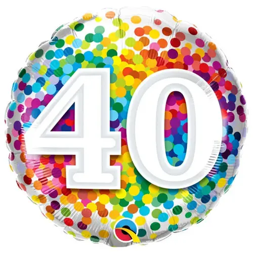 Folieballon confetti rainbow 40