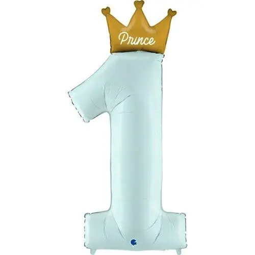 Folieballon first birthday Prince blauw (102cm)