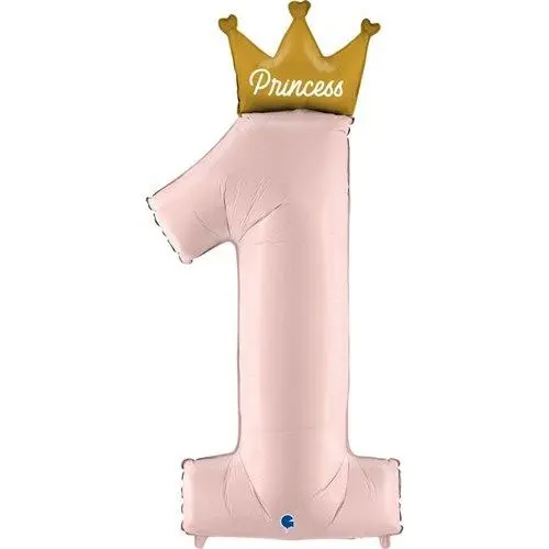 Folieballon first birthday Princess roze (102cm)