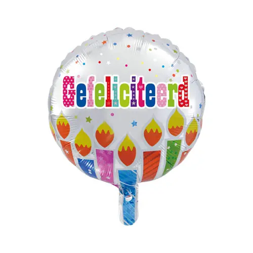 Folieballon Gefeliciteerd kaarsjes