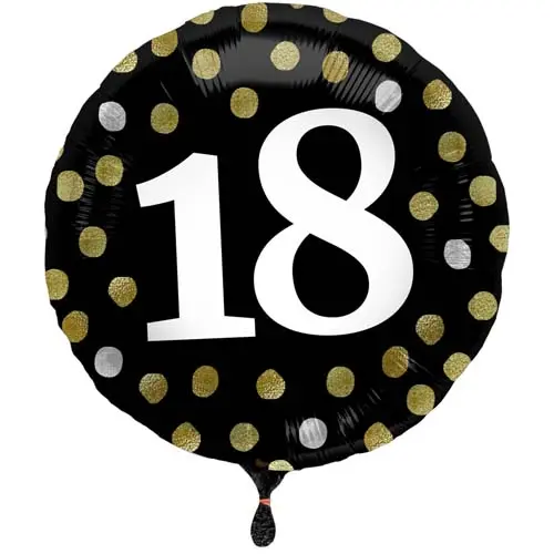Folieballon Glossy black 18 jaar