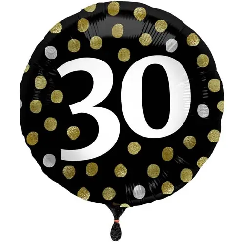 Folieballon Glossy black 30 jaar
