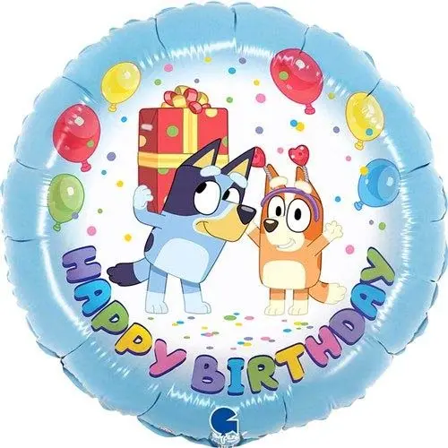 Folieballon Happy Birthday Bluey