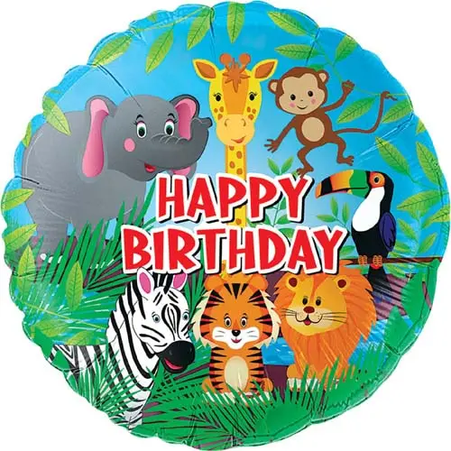 Folieballon Happy Birthday Jungle