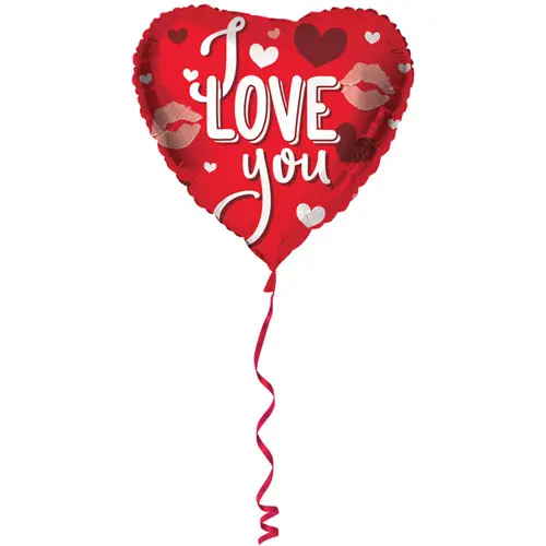 Folieballon Hart I love you rood
