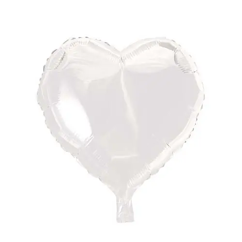 Folieballon hart wit (46cm)