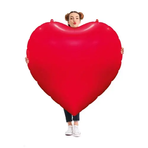 Folieballon hartvorm XXL rood (157cm, zonder helium)