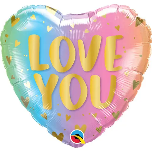 Folieballon Love You Ombre & Hartjes