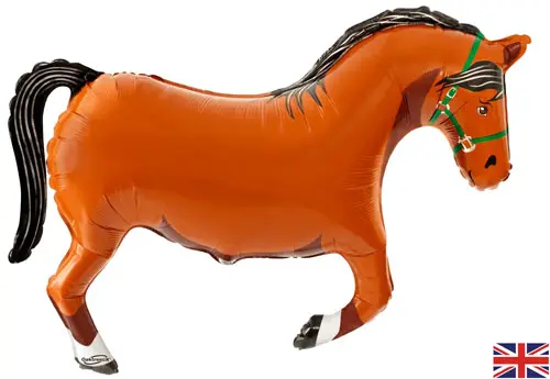 Folieballon Paard bruin 89cm