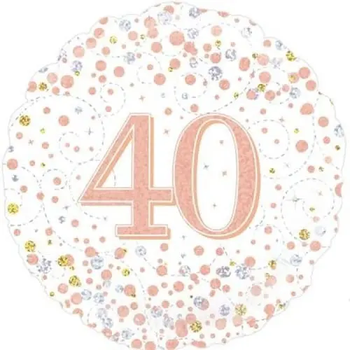 Folieballon Sparkling Fizz 40 White/Rose