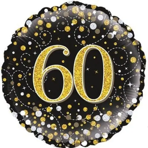 Folieballon Sparkling Fizz 60 Black/Gold