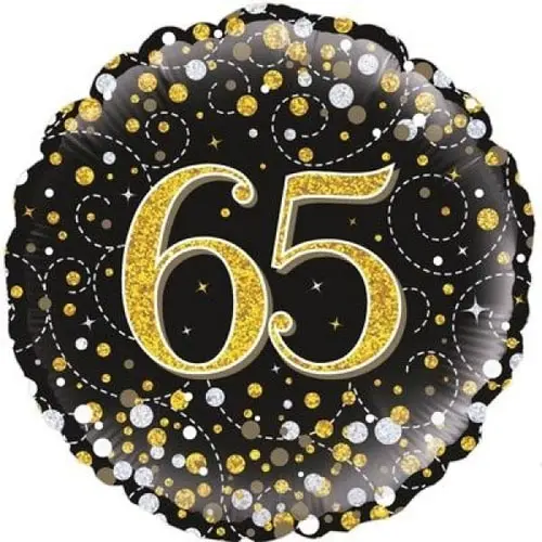 Folieballon Sparkling Fizz 65 Black/Gold