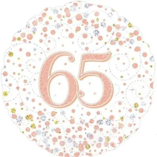 Folieballon Sparkling Fizz 65 White/Rose